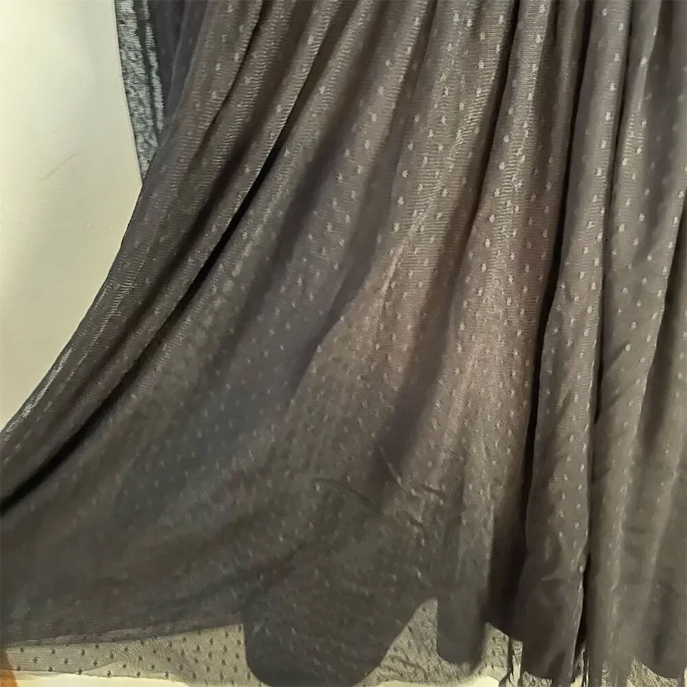 Disney Snow White Black Lace Swing Dress M Polka Dot Party Long Sleeve - Picture 4 of 11